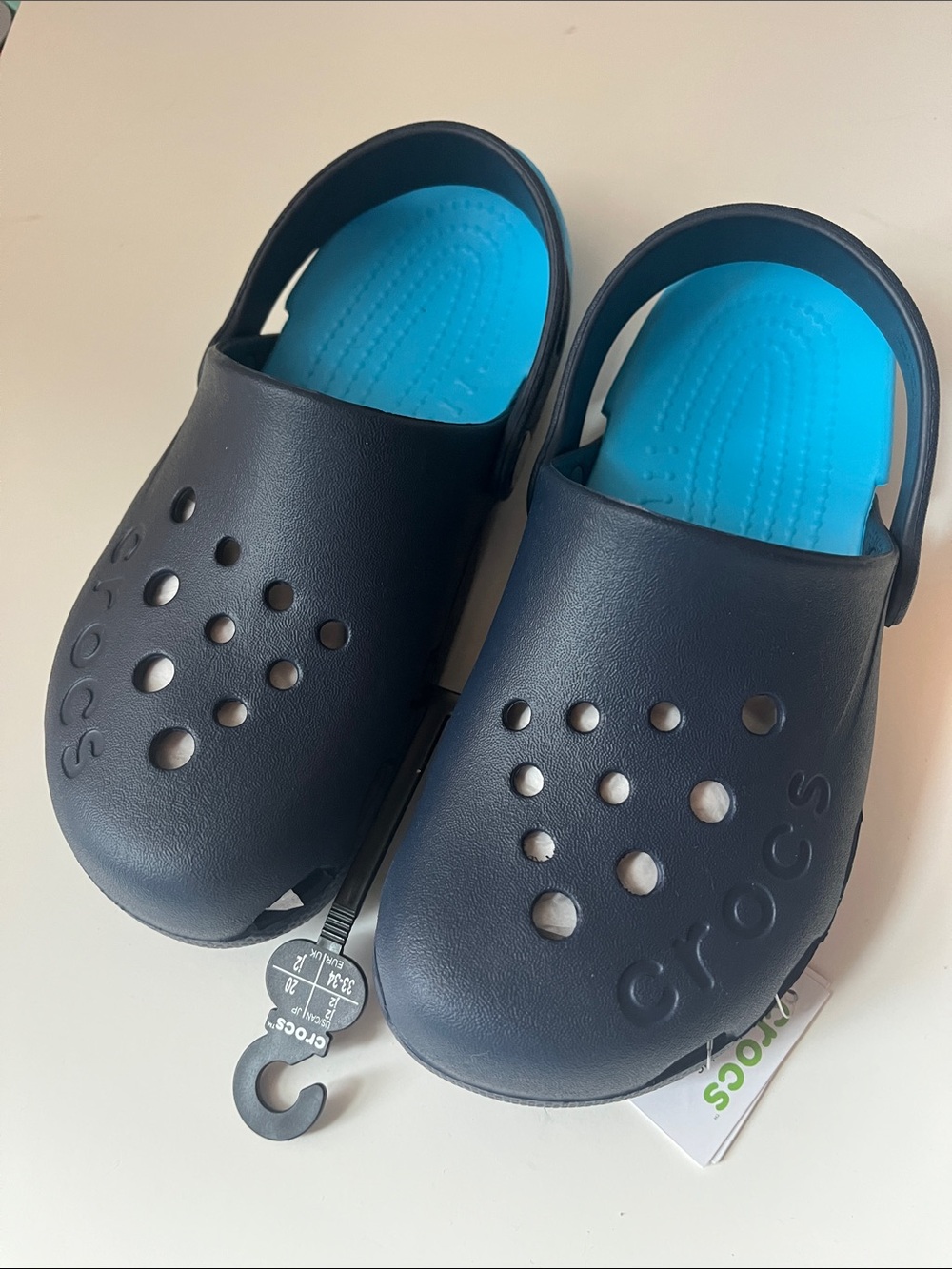CROCS Kids Navy/Electric Blue Slides